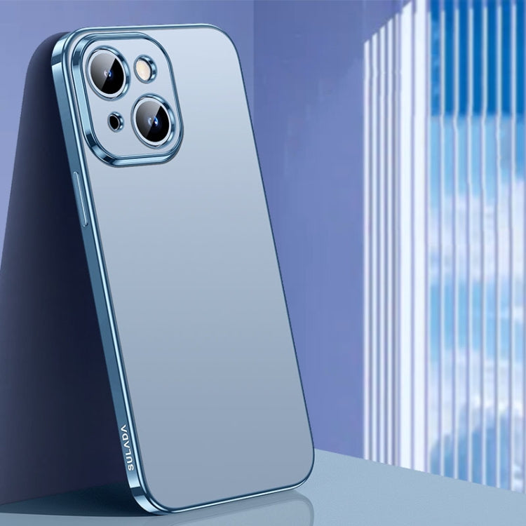 For iPhone 15 SULADA Electroplating Frosted TPU Phone Case(Sierra Blue) by SULADA