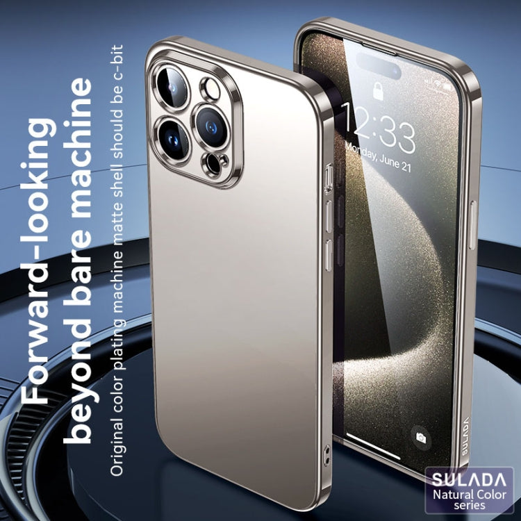 For iPhone 15 SULADA Electroplating Frosted TPU Phone Case(Titanium Grey) by SULADA