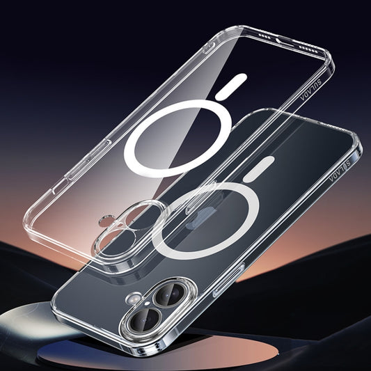 For iPhone 16 SULADA Jingpin Series MagSafe All-inclusive Lens Electroplated TPU Phone Case(Transparent) by SULADA