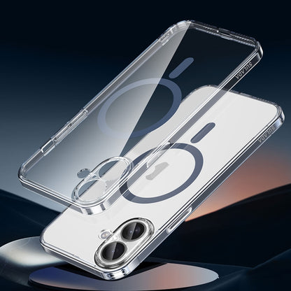 For iPhone 16 SULADA Jingpin Series MagSafe All-inclusive Lens Electroplated TPU Phone Case(Transparent Blue) by SULADA