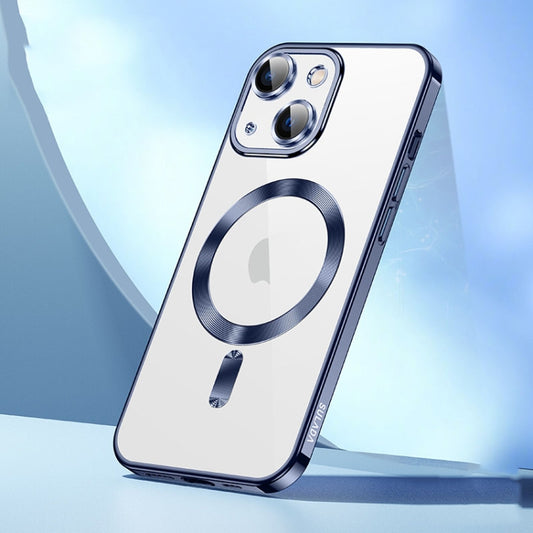 For iPhone 15 Plus SULADA MagSafe Plating TPU Shockproof Phone Soft Case(Titanium Blue) by SULADA