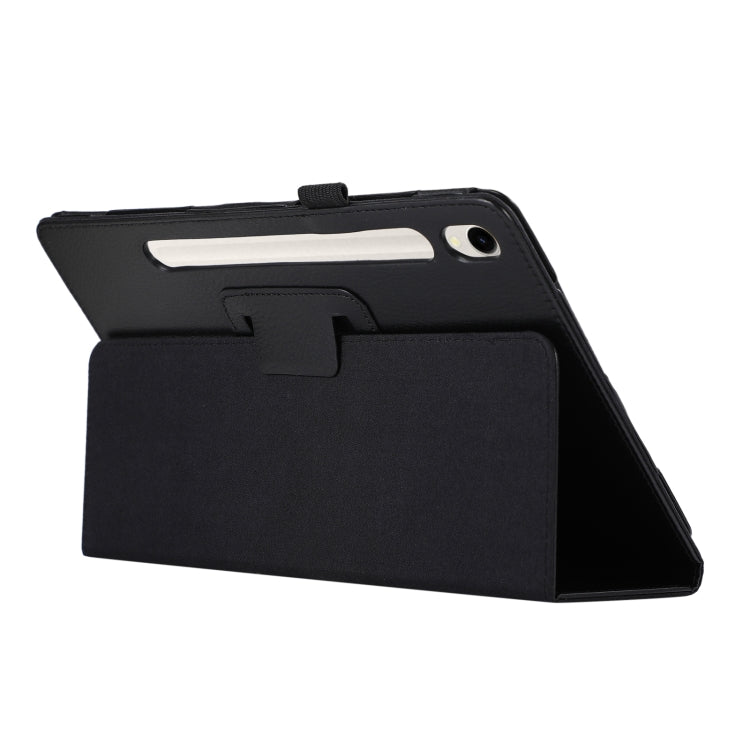 For Samsung Galaxy Tab S9+ / S10+ Litchi Texture Leather Tablet Case with Holder(Black) by bashfashion