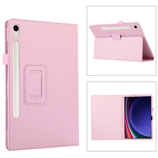 For Samsung Galaxy Tab S9+ / S10+ Litchi Texture Leather Tablet Case with Holder(Pink) by bashfashion