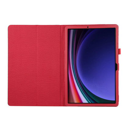 For Samsung Galaxy Tab S9+ / S10+ Litchi Texture Leather Tablet Case with Holder(Red) by bashfashion