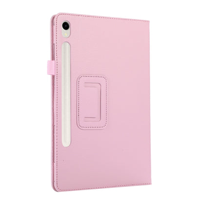 For Samsung Galaxy Tab S9 Ultra Litchi Texture Leather Tablet Case with Holder(Pink) by bashfashion