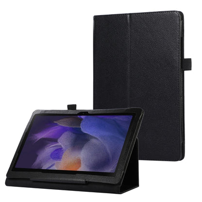 For Samsung Galaxy Tab A9+ Litchi Texture Leather Tablet Case with Holder(Black) by bashfashion