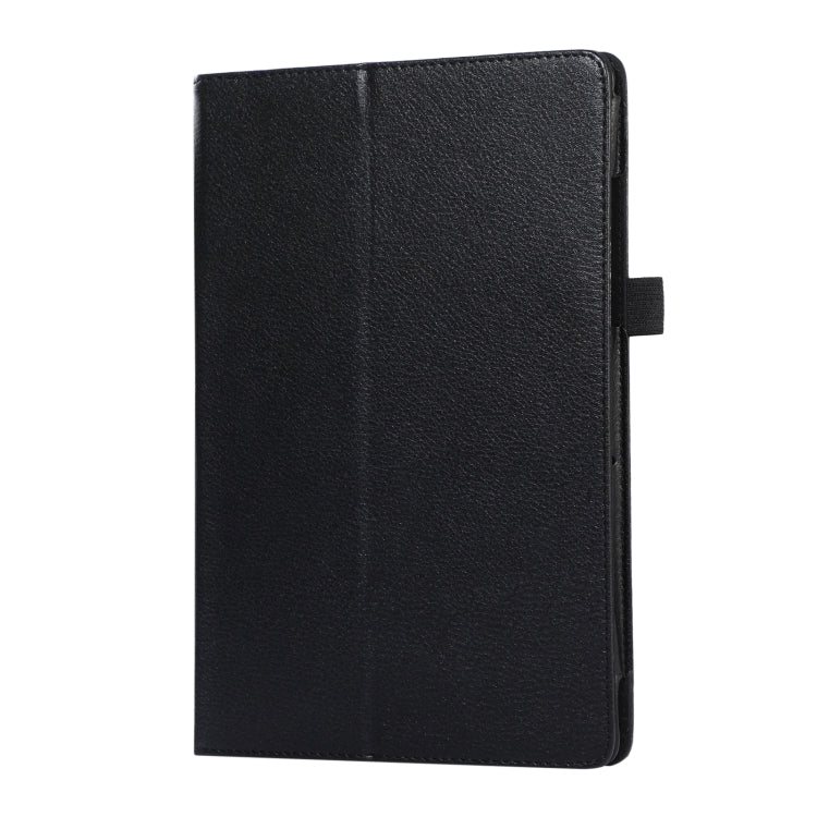 For Samsung Galaxy Tab A9+ Litchi Texture Leather Tablet Case with Holder(Black) by bashfashion