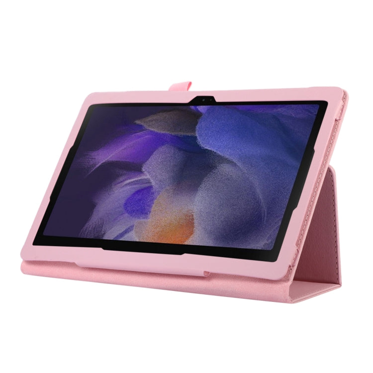 For Samsung Galaxy Tab A9+ Litchi Texture Leather Tablet Case with Holder(Pink) by bashfashion