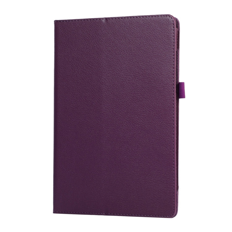 For Samsung Galaxy Tab A9+ Litchi Texture Leather Tablet Case with Holder(Purple) by bashfashion