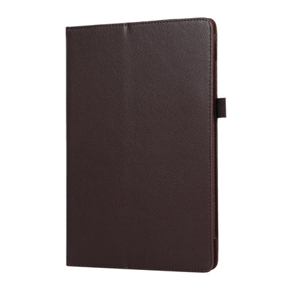 For Samsung Galaxy Tab A9+ Litchi Texture Leather Tablet Case with Holder(Brown) by bashfashion