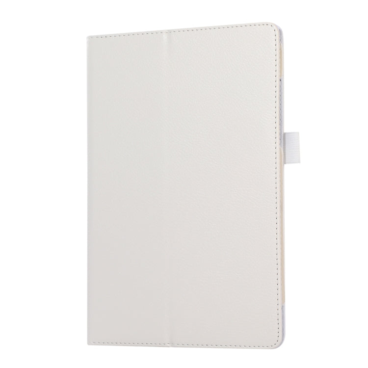 For Samsung Galaxy Tab A9+ Litchi Texture Leather Tablet Case with Holder(White) by bashfashion