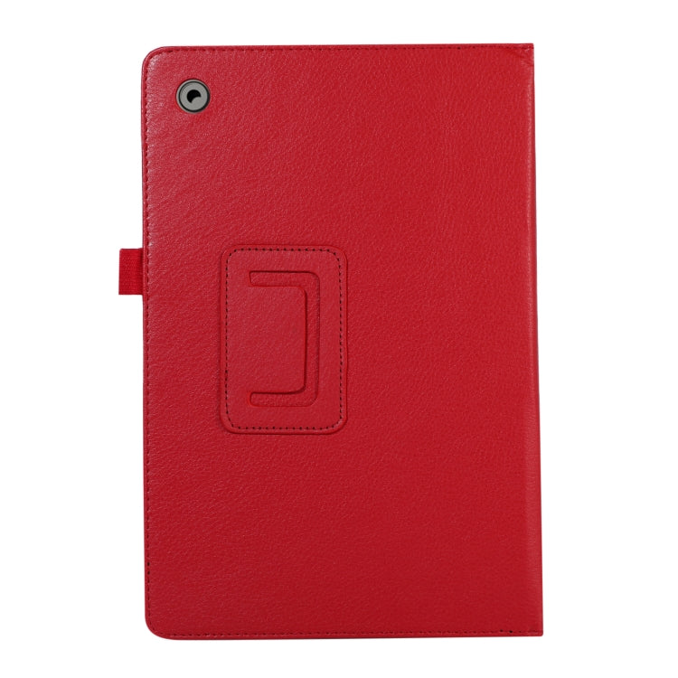 For Samsung Galaxy Tab A9+ Litchi Texture Leather Tablet Case with Holder(Red) by bashfashion