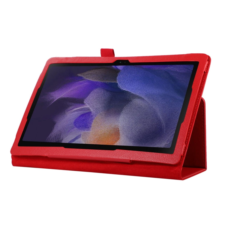 For Samsung Galaxy Tab A9+ Litchi Texture Leather Tablet Case with Holder(Red) by bashfashion