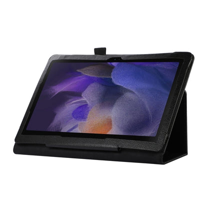 For Samsung Galaxy Tab A9 Litchi Texture Leather Tablet Case with Holder(Black) by bashfashion