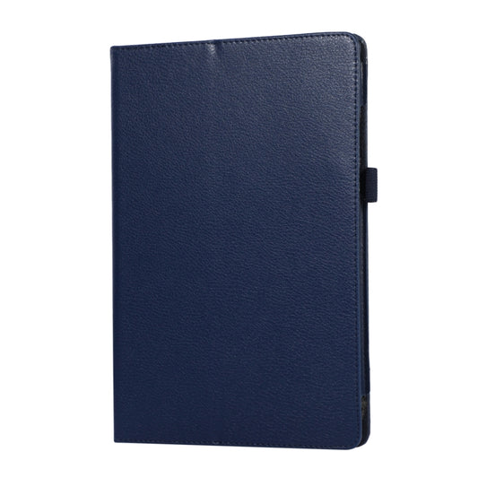 For Samsung Galaxy Tab A9 Litchi Texture Leather Tablet Case with Holder(Dark Blue) by bashfashion