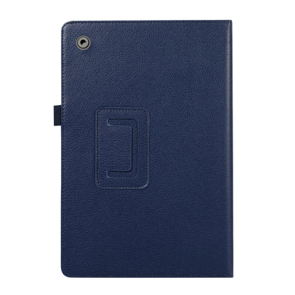 For Samsung Galaxy Tab A9 Litchi Texture Leather Tablet Case with Holder(Dark Blue) by bashfashion