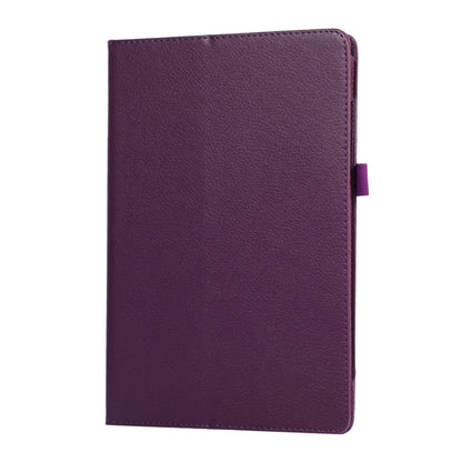 For Samsung Galaxy Tab A9 Litchi Texture Leather Tablet Case with Holder(Purple) by bashfashion