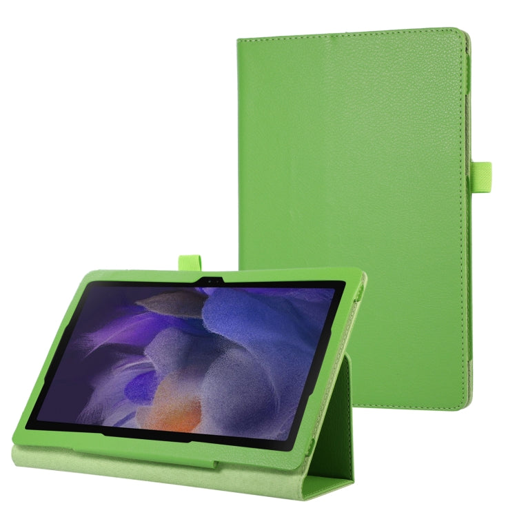 For Samsung Galaxy Tab A9 Litchi Texture Leather Tablet Case with Holder(Green) by bashfashion