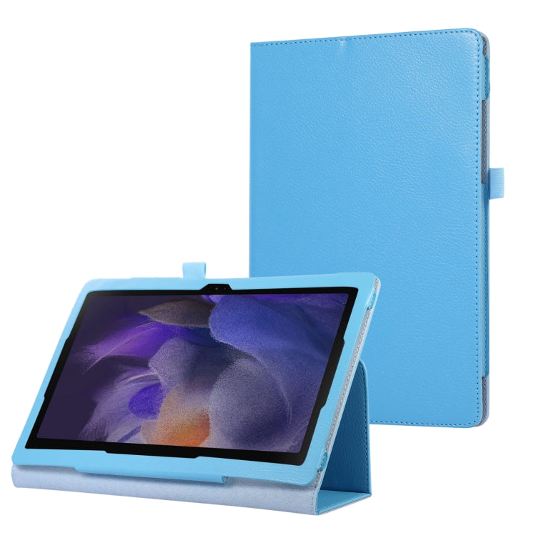 For Samsung Galaxy Tab A9 Litchi Texture Leather Tablet Case with Holder(Sky Blue) by bashfashion