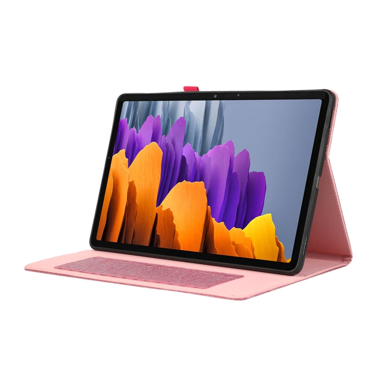 For Samsung Galaxy Tab S9+ / S10+ Fabric Texture Horizontal Flip Leather Tablet Case(Rose Red) by bashfashion