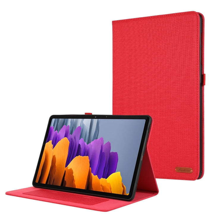 For Samsung Galaxy Tab S10 Ultra Fabric Texture Horizontal Flip Leather Tablet Case(Red) by bashfashion