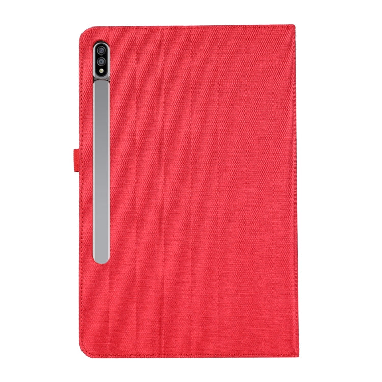 For Samsung Galaxy Tab S10 Ultra Fabric Texture Horizontal Flip Leather Tablet Case(Red) by bashfashion