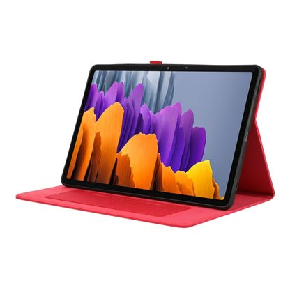 For Samsung Galaxy Tab S10 Ultra Fabric Texture Horizontal Flip Leather Tablet Case(Red) by bashfashion