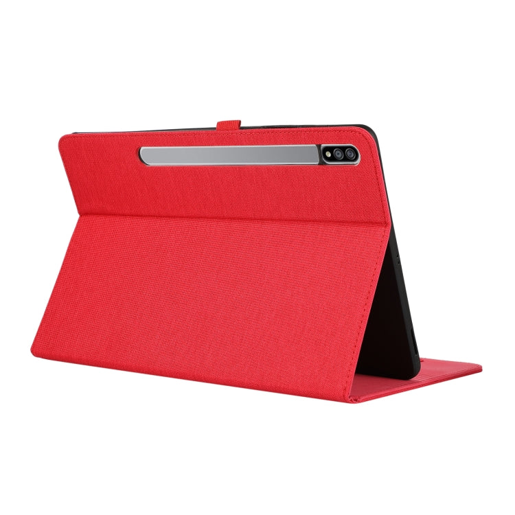 For Samsung Galaxy Tab S10 Ultra Fabric Texture Horizontal Flip Leather Tablet Case(Red) by bashfashion