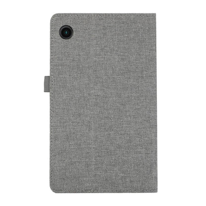 For Samsung Galaxy Tab A9 Fabric Texture Horizontal Flip Leather Tablet Case(Grey) by bashfashion