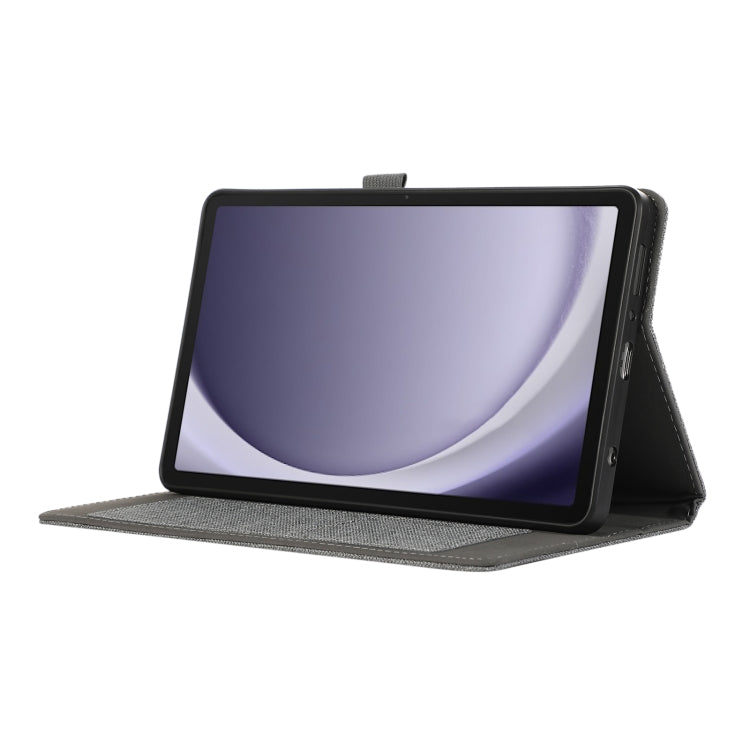 For Samsung Galaxy Tab A9 Fabric Texture Horizontal Flip Leather Tablet Case(Grey) by bashfashion