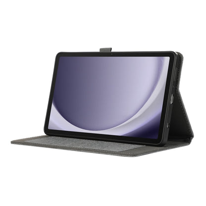 For Samsung Galaxy Tab A9 Fabric Texture Horizontal Flip Leather Tablet Case(Grey) by bashfashion