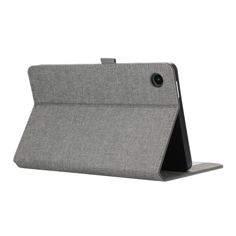 For Samsung Galaxy Tab A9 Fabric Texture Horizontal Flip Leather Tablet Case(Grey) by bashfashion