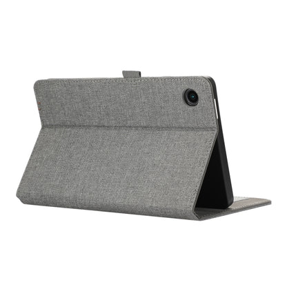For Samsung Galaxy Tab A9 Fabric Texture Horizontal Flip Leather Tablet Case(Grey) by bashfashion