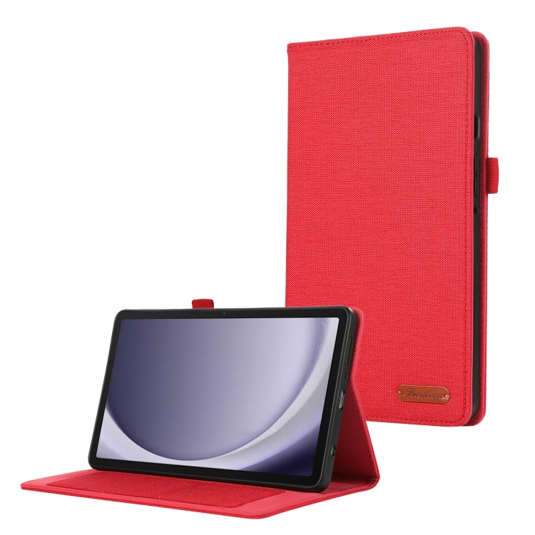 For Samsung Galaxy Tab A9+ Fabric Texture Horizontal Flip Leather Tablet Case(Red) by bashfashion