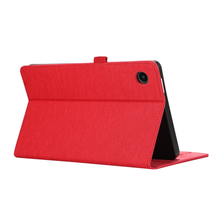 For Samsung Galaxy Tab A9+ Fabric Texture Horizontal Flip Leather Tablet Case(Red) by bashfashion