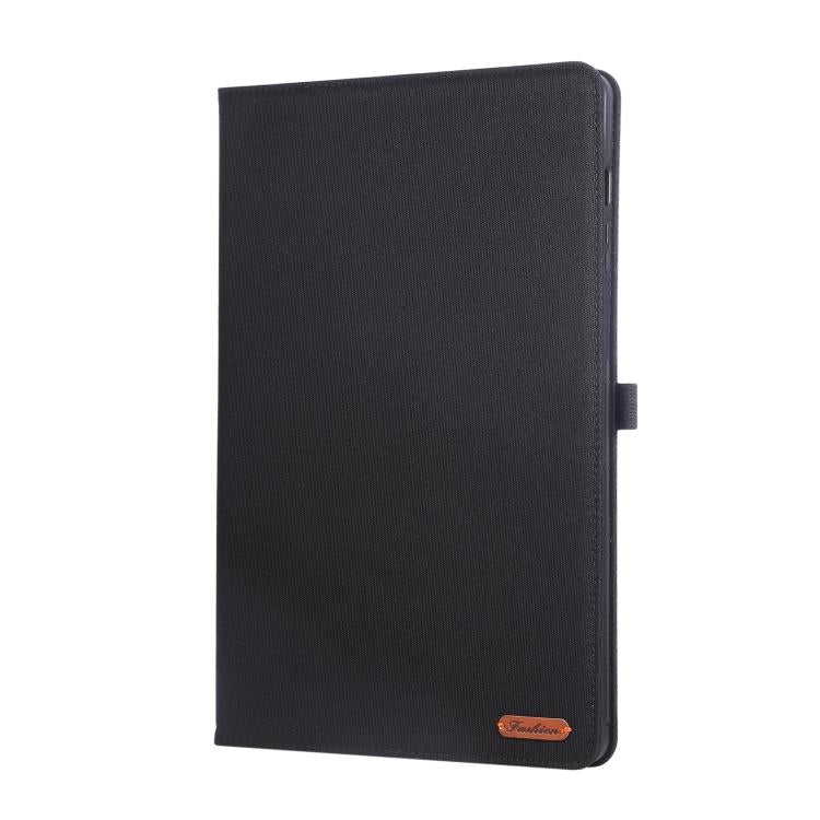 For Samsung Galaxy Tab S10 FE+ Fabric Texture Horizontal Flip Leather Tablet Case(Black) by bashfashion