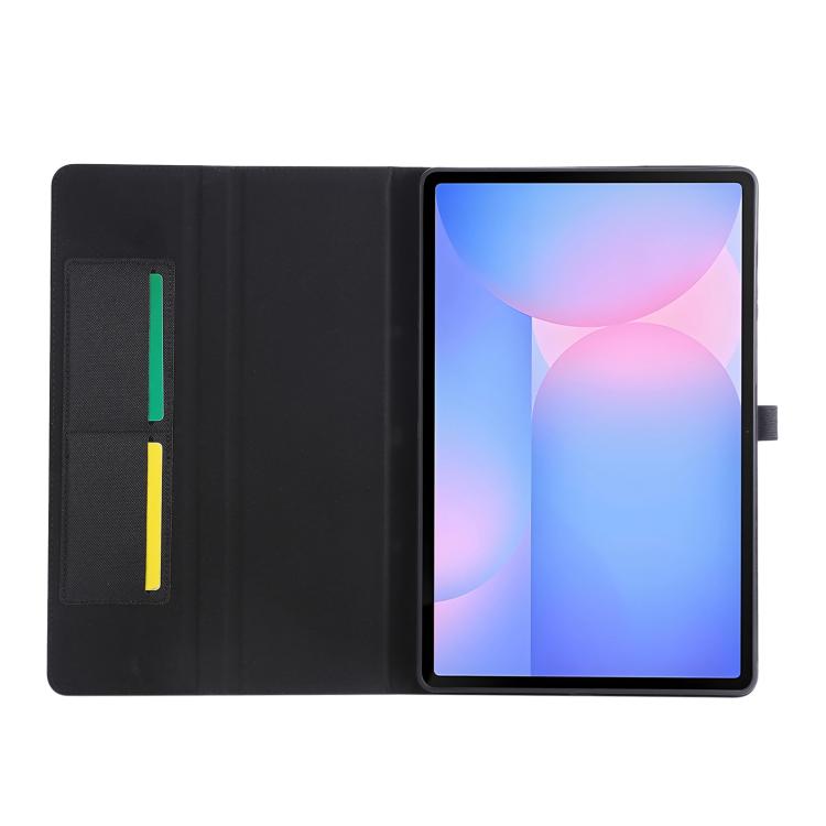 For Samsung Galaxy Tab S10 FE+ Fabric Texture Horizontal Flip Leather Tablet Case(Black) by bashfashion