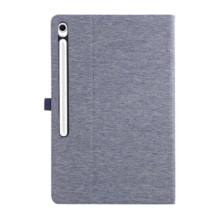 For Samsung Galaxy Tab S10 FE+ Fabric Texture Horizontal Flip Leather Tablet Case(Dark Blue) by bashfashion