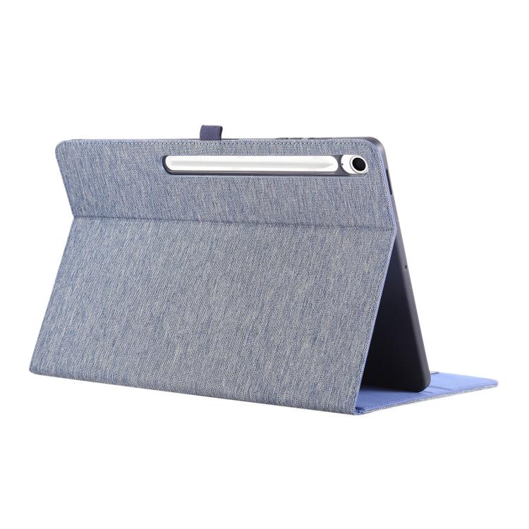 For Samsung Galaxy Tab S10 FE+ Fabric Texture Horizontal Flip Leather Tablet Case(Dark Blue) by bashfashion