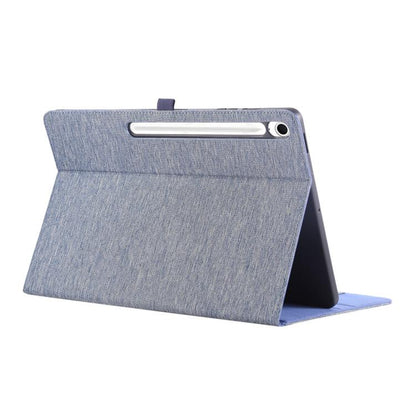 For Samsung Galaxy Tab S10 FE+ Fabric Texture Horizontal Flip Leather Tablet Case(Dark Blue) by bashfashion