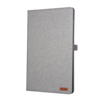For Samsung Galaxy Tab S10 FE+ Fabric Texture Horizontal Flip Leather Tablet Case(Grey) by bashfashion