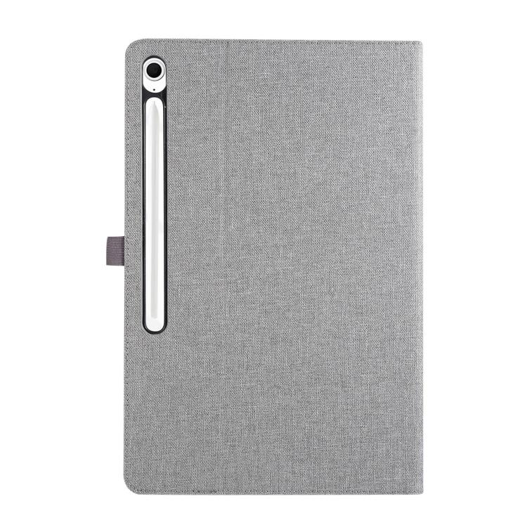 For Samsung Galaxy Tab S10 FE+ Fabric Texture Horizontal Flip Leather Tablet Case(Grey) by bashfashion