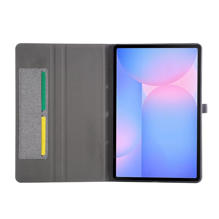 For Samsung Galaxy Tab S10 FE+ Fabric Texture Horizontal Flip Leather Tablet Case(Grey) by bashfashion