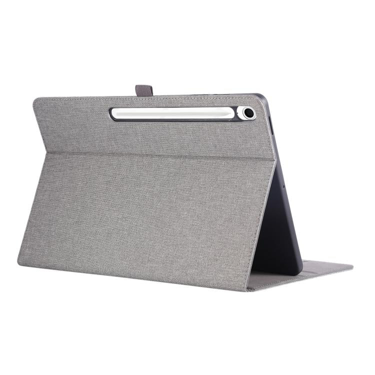 For Samsung Galaxy Tab S10 FE+ Fabric Texture Horizontal Flip Leather Tablet Case(Grey) by bashfashion