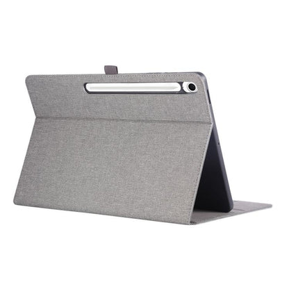 For Samsung Galaxy Tab S10 FE+ Fabric Texture Horizontal Flip Leather Tablet Case(Grey) by bashfashion