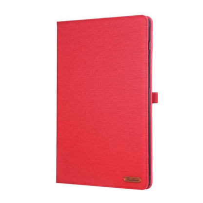 For Samsung Galaxy Tab S10 FE+ Fabric Texture Horizontal Flip Leather Tablet Case(Red) by bashfashion