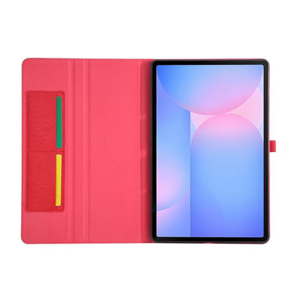 For Samsung Galaxy Tab S10 FE+ Fabric Texture Horizontal Flip Leather Tablet Case(Red) by bashfashion
