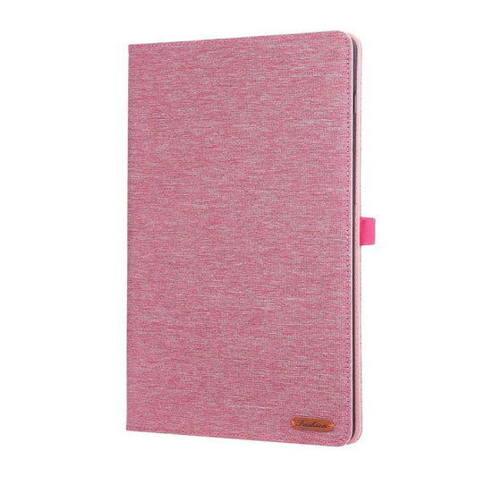 For Samsung Galaxy Tab S10 FE+ Fabric Texture Horizontal Flip Leather Tablet Case(Rose Red) by bashfashion