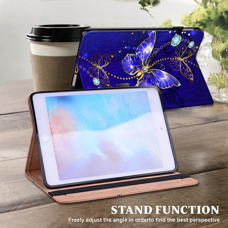 For iPad Air / Air 2 / 9.7 2017 / 2018 Crystal Texture Painted Leather Tablet Case(Diamond Butterflies) by bashfashion