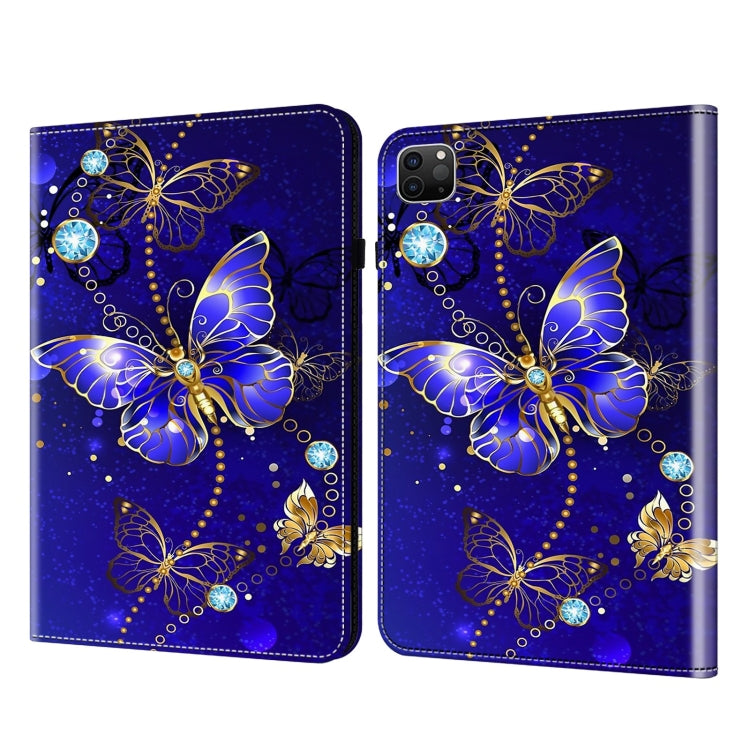 For iPad Air 11 2024 / Pro 11 2022 Crystal Texture Painted Leather Tablet Case(Diamond Butterflies) by bashfashion